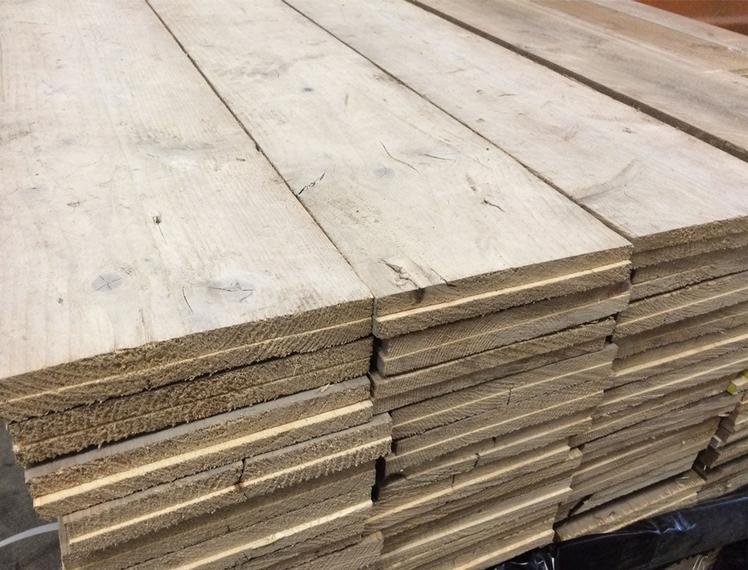 Proefpakket mooi gebruikte steigerhout planken gedoubleerd 15 mm afkomstig uit Nederland - Naaldhout